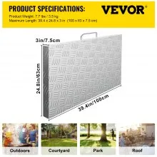 Cubierta de tapa de parrilla VEVOR, funciona con parrilla Blackstone de 36 ", cubierta de parrilla superior plana de acero con placa de diamante de aluminio, cubierta dura de parrilla impermeable con mango resistente al calor