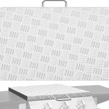 Cubierta de tapa de parrilla VEVOR, funciona con parrilla Blackstone de 36 ", cubierta de parrilla superior plana de acero con placa de diamante de aluminio, cubierta dura de parrilla impermeable con mango resistente al calor