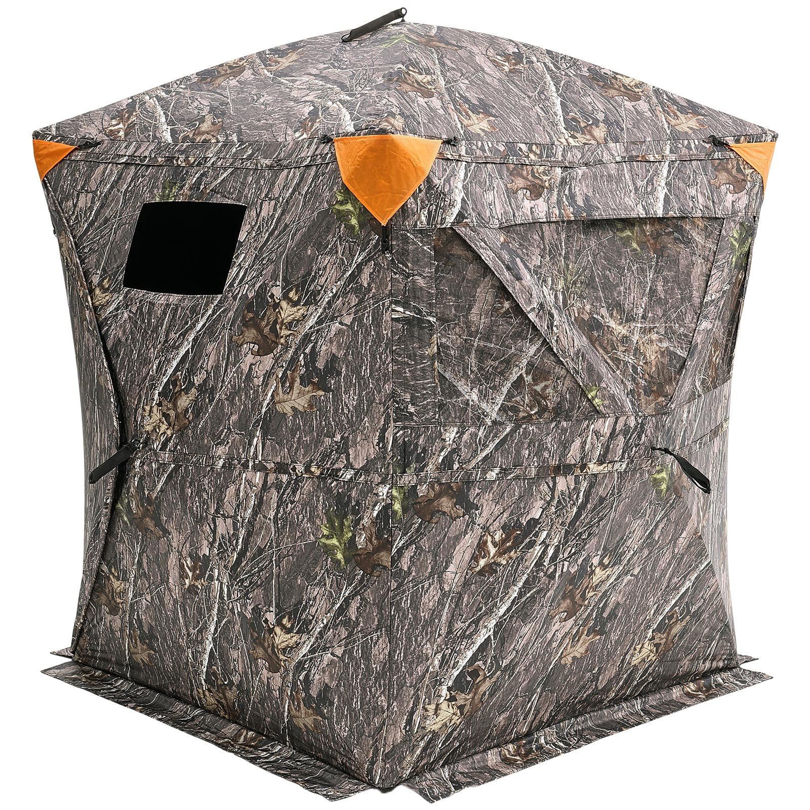 VEVOR Tienda de Caza Portátil Visión de 270° Puesto de Caza Plegable para 1 o 2 Personas con Bolsa de Transporte Tienda de Camuflaje Resistente con 3 Ventanas Horizontales, 1410 x 1410 x 1700 mm
