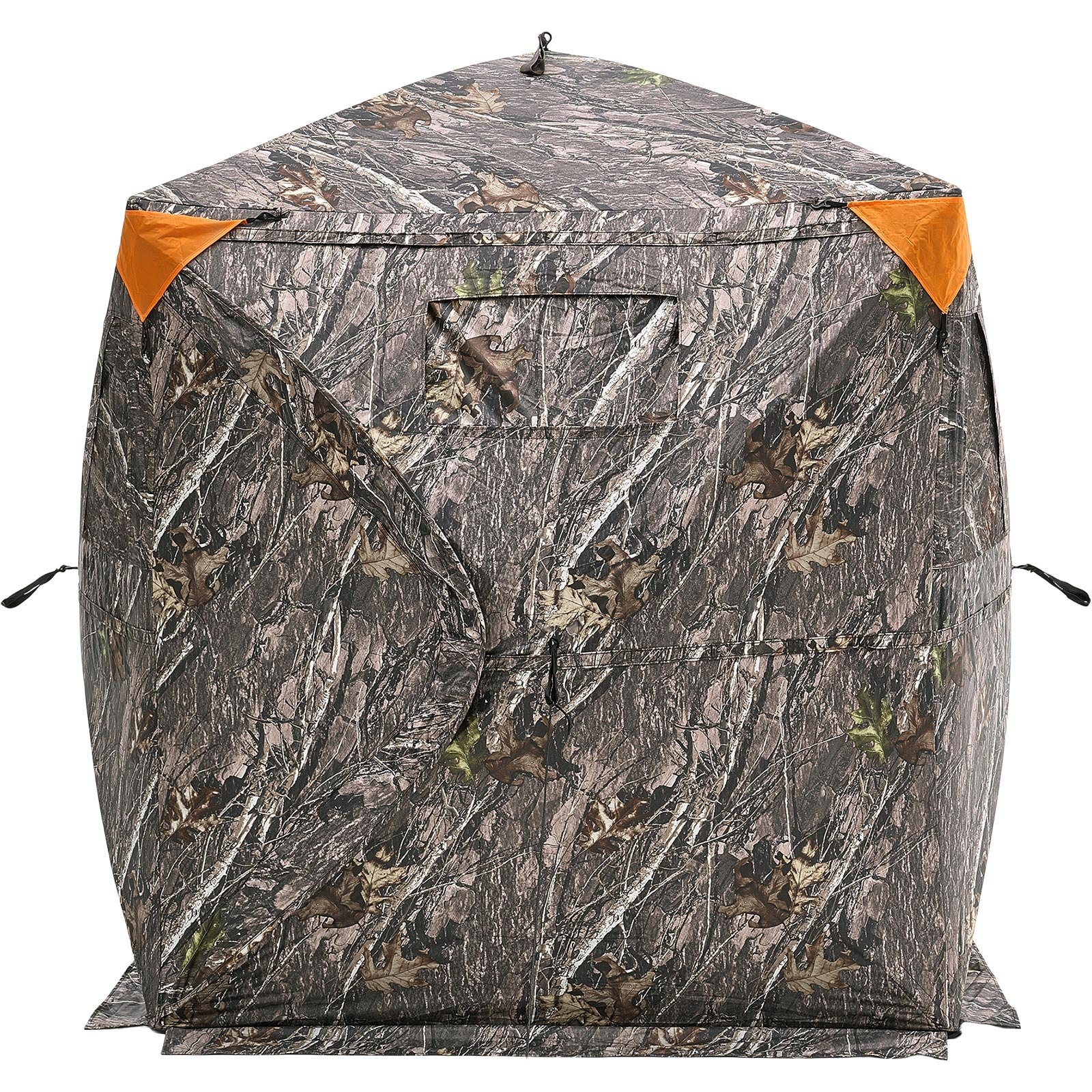 VEVOR Tienda de Caza Portátil Visión de 270° Puesto de Caza Plegable para 1 o 2 Personas con Bolsa de Transporte Tienda de Camuflaje Resistente con 3 Ventanas Horizontales, 1410 x 1410 x 1700 mm