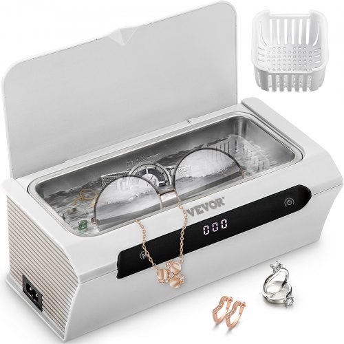 Limpiador ultrasónico VEVOR Máquina de limpieza por ultrasonidos 500ML Blanco para joyería