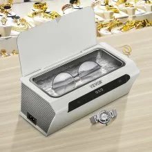 VEVOR Limpiador ultrasónico Máquina de limpieza por ultrasonidos 500ML Blanco para joyería