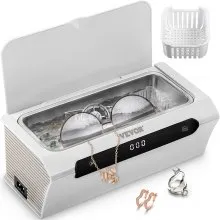 VEVOR Limpiador ultrasónico Máquina de limpieza por ultrasonidos 500ML Blanco para joyería