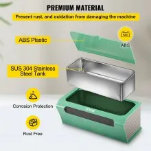 VEVOR Limpiador ultrasónico de joyas, 45 kHz 500 ML, limpiador ultrasónico profesional con control táctil, temporizador digital, cesta de limpieza, máquina de limpieza por ultrasonidos de acero inoxidable para relojes, gafas, verde