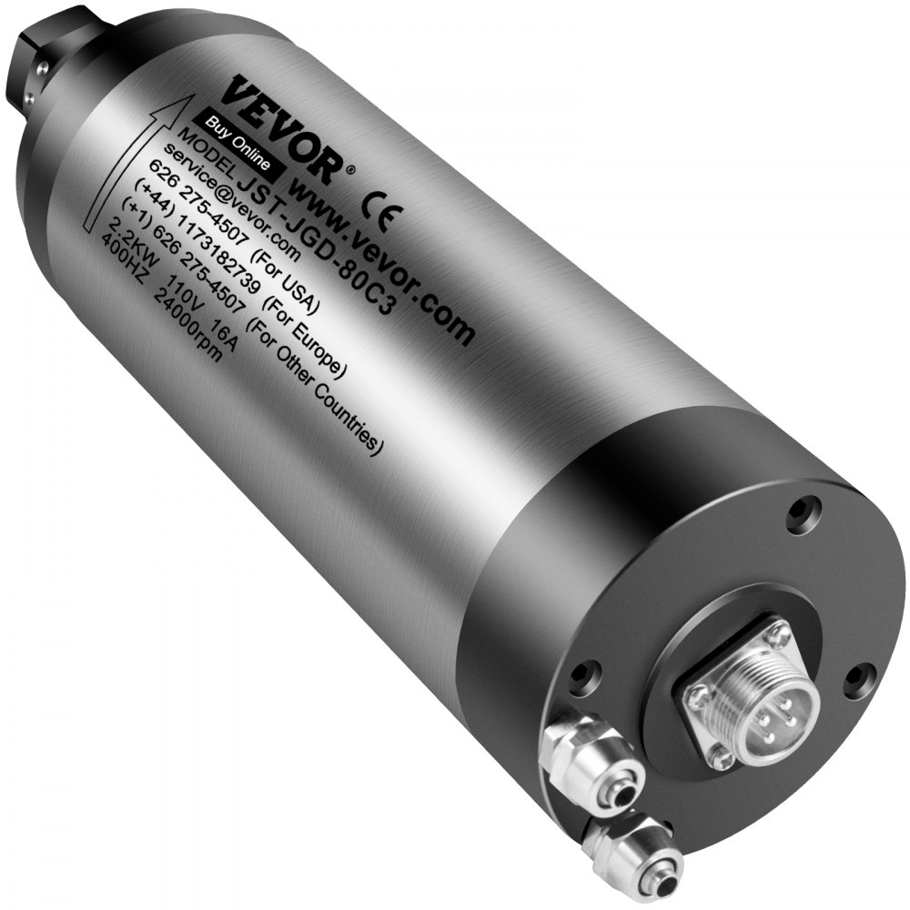 VEVOR VFD CNC Spindle Motor Kits 110V CNC Spindle Motor Kits 2.2KW Motor de husillo refrigerado por agua 400HZ 24000RPM VFD 3HP Bomba de agua 110V 80W Montaje de abrazadera de motor 80mm Tubería de agua 5m para máquina de grabado CNC