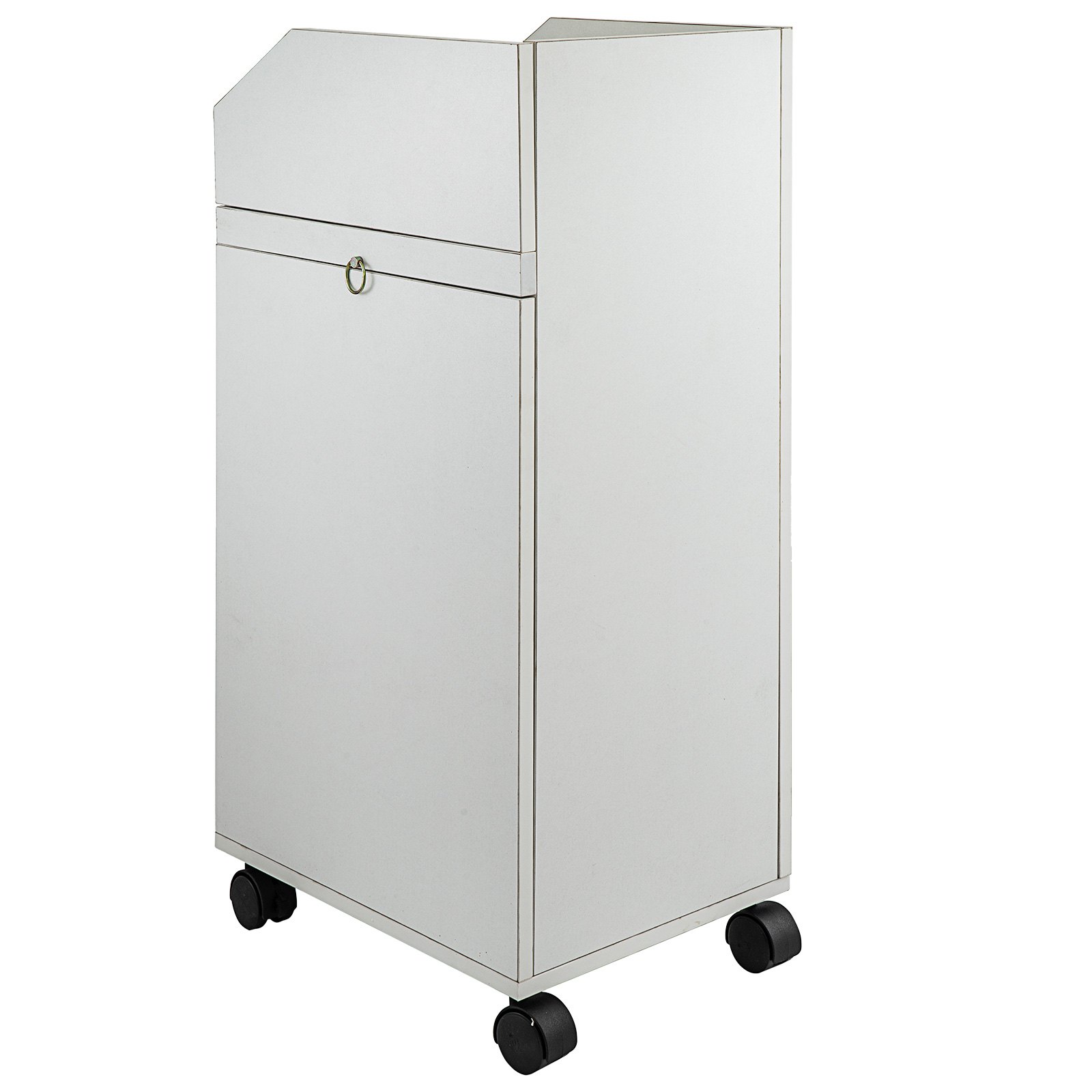 VEVOR Carrito de Peluquería y Belleza para Salón de Belleza, Color Blanco, con 4 Cajones, Ruedas Giratorias, Cerradura, 2 Llaves y Soporte para Secador de Pelo, Bandeja Lateral, 32 x 42 x 86 cm