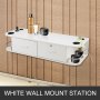 VEVOR White Wall Mount Styling Station Bloqueo clásico 2 cajones Almacenamiento Equipo de salón de belleza 5 Agujeros para secador de pelo Gabinete de bloqueo para salón de belleza o SPA, barbería, hogar y baño