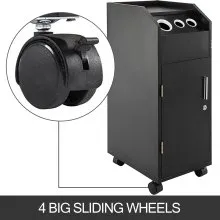 Carrito de almacenamiento para salón, soporte para secador de pelo de belleza, equipo de estilista, negro