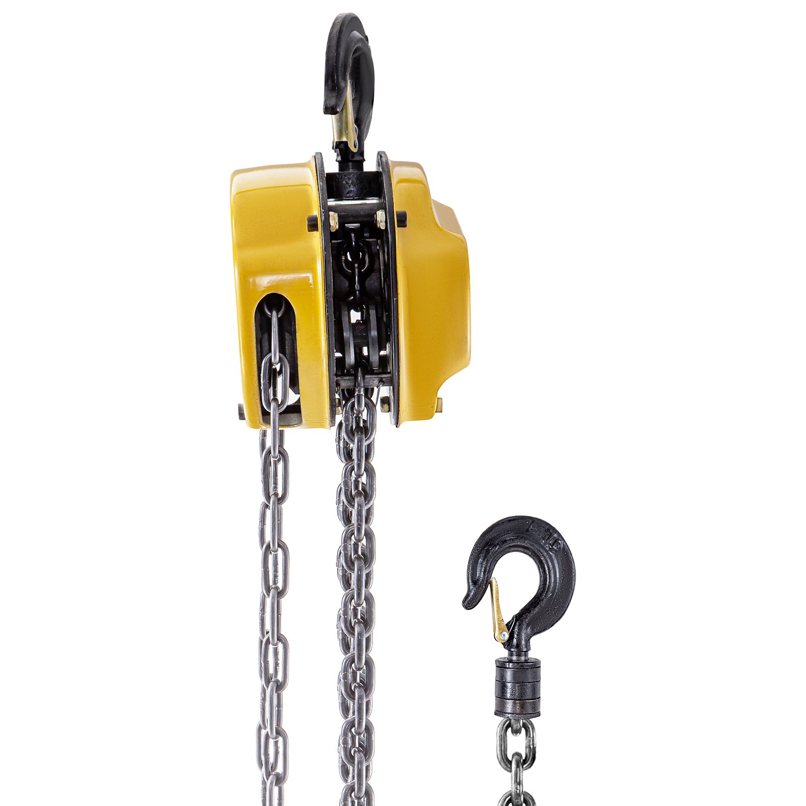 Polipasto de cadena VEVOR amarillo con gancho negro y cadena de metal