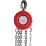 Polipasto de cadena manual VEVOR rojo con capacidad de 1 tonelada y altura de elevación de 2,5 m.