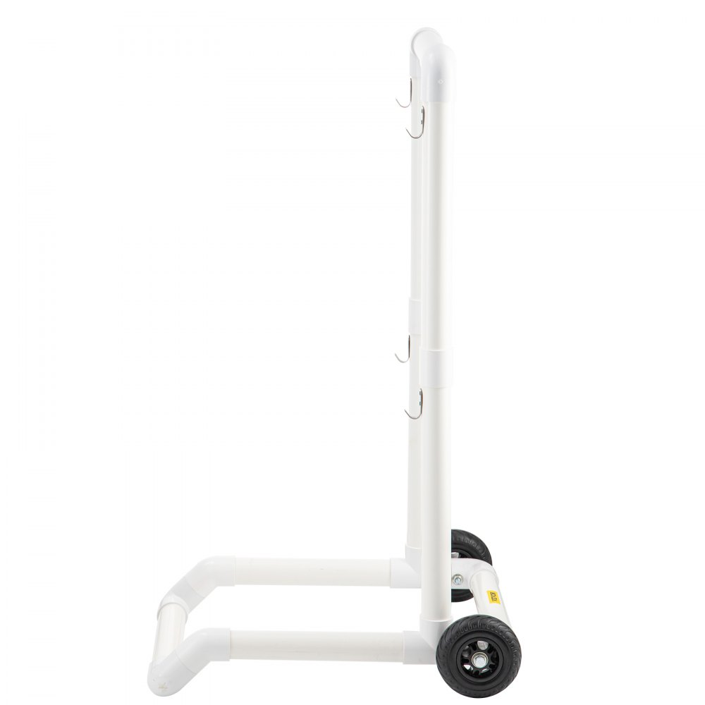 VEVOR Carrito de Reciclaje de Plástico, Robusto Carrito de Basura Móvil Tipo Gancho con 2 Ruedas, Fácil Montaje y Resistente a la Intemperie, para Contenedor de Reciclaje Simple y Carrito, Blanco