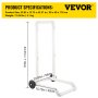 VEVOR Carrito de Reciclaje de Plástico, Robusto Carrito de Basura Móvil Tipo Gancho con 2 Ruedas, Fácil Montaje y Resistente a la Intemperie, para Contenedor de Reciclaje Simple y Carrito, Blanco