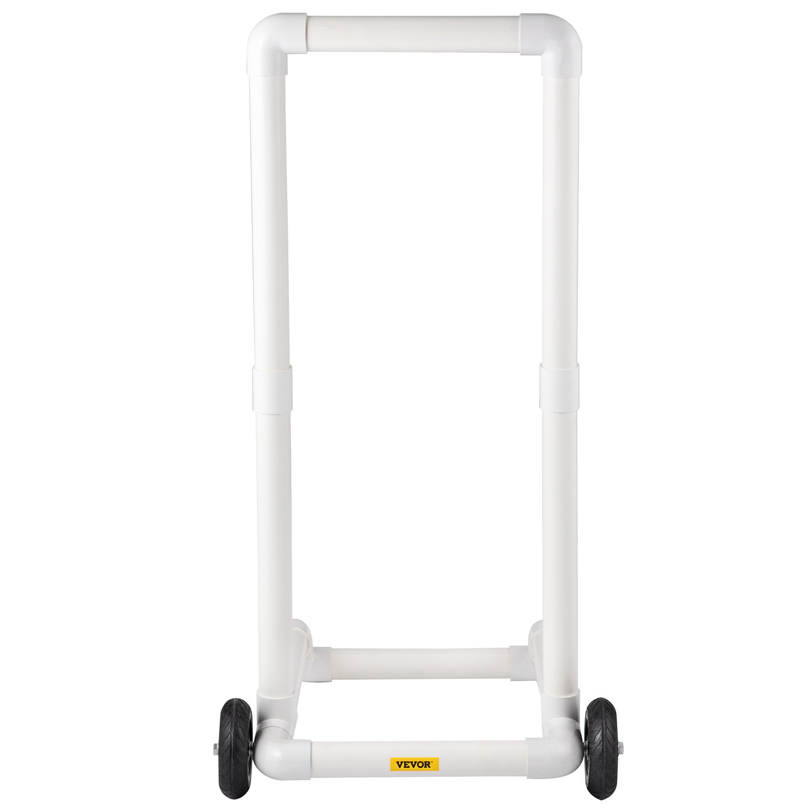 VEVOR Carrito de Reciclaje de Plástico, Robusto Carrito de Basura Móvil Tipo Gancho con 2 Ruedas, Fácil Montaje y Resistente a la Intemperie, para Contenedor de Reciclaje Simple y Carrito, Blanco