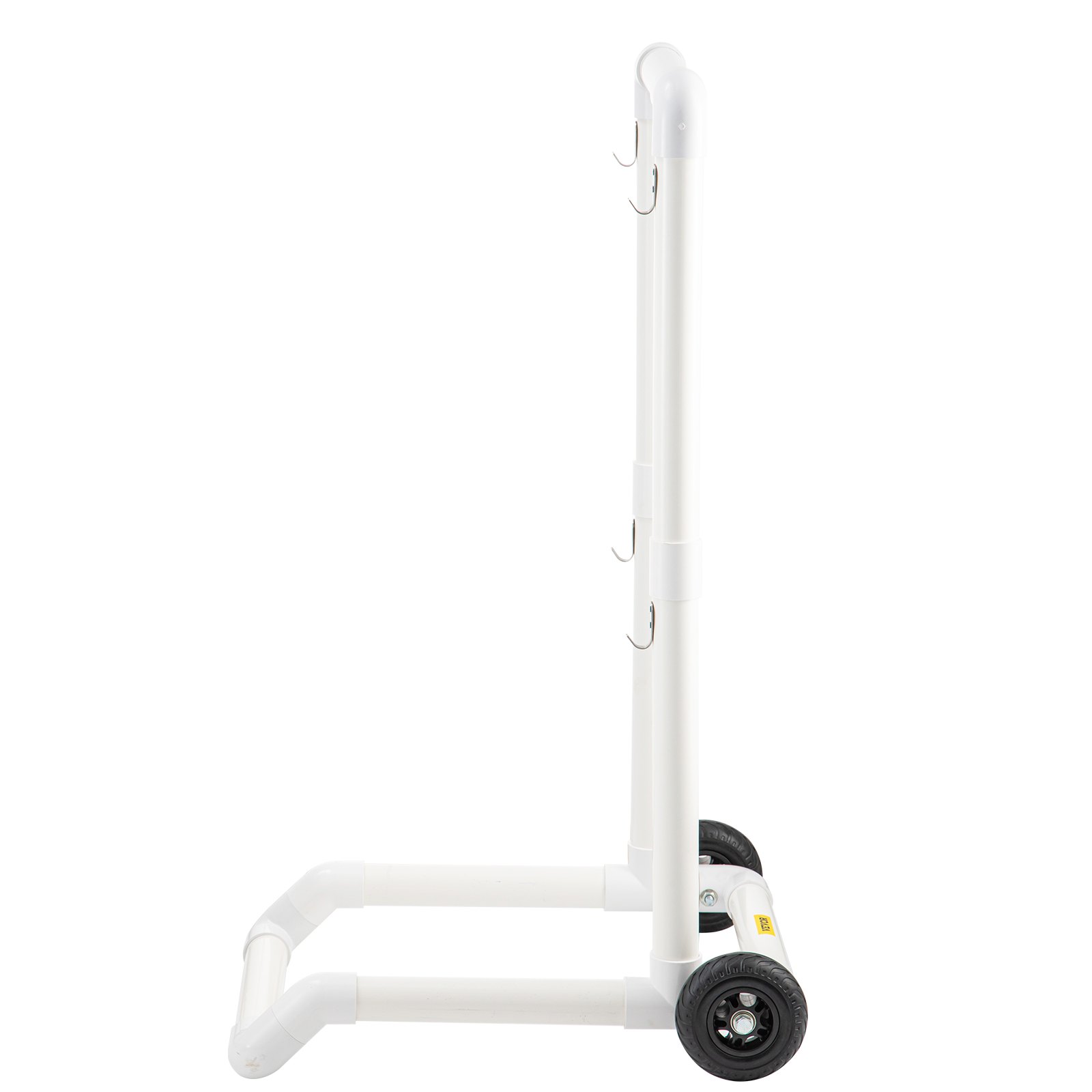 VEVOR Carrito de Reciclaje de Plástico, Robusto Carrito de Basura Móvil Tipo Gancho con 2 Ruedas, Fácil Montaje y Resistente a la Intemperie, para Contenedor de Reciclaje Simple y Carrito, Blanco