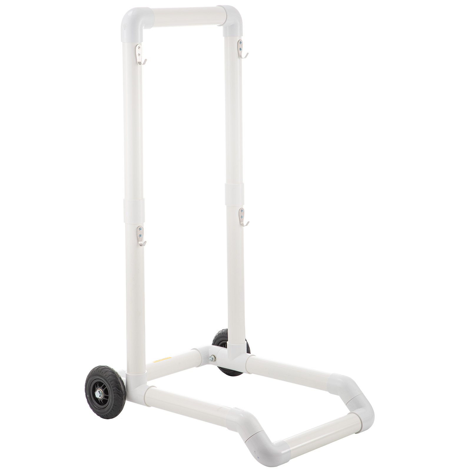 VEVOR Carrito de Reciclaje de Plástico, Robusto Carrito de Basura Móvil Tipo Gancho con 2 Ruedas, Fácil Montaje y Resistente a la Intemperie, para Contenedor de Reciclaje Simple y Carrito, Blanco