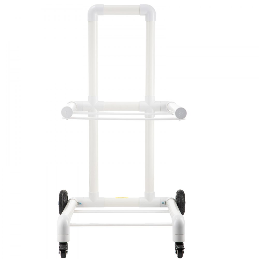 VEVOR Carrito de Reciclaje de PVC y Plástico Resistente con 4 Ruedas, Estructura de Fácil Montaje que no Requiere Herramientas, Soporte para Basura Resistente a la Intemperie para y Carrito, Blanco