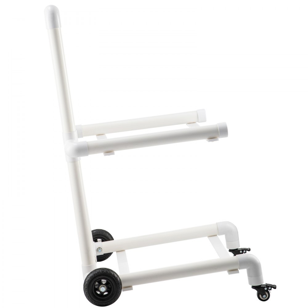 VEVOR Carrito de Reciclaje de PVC y Plástico Resistente con 4 Ruedas, Estructura de Fácil Montaje que no Requiere Herramientas, Soporte para Basura Resistente a la Intemperie para y Carrito, Blanco