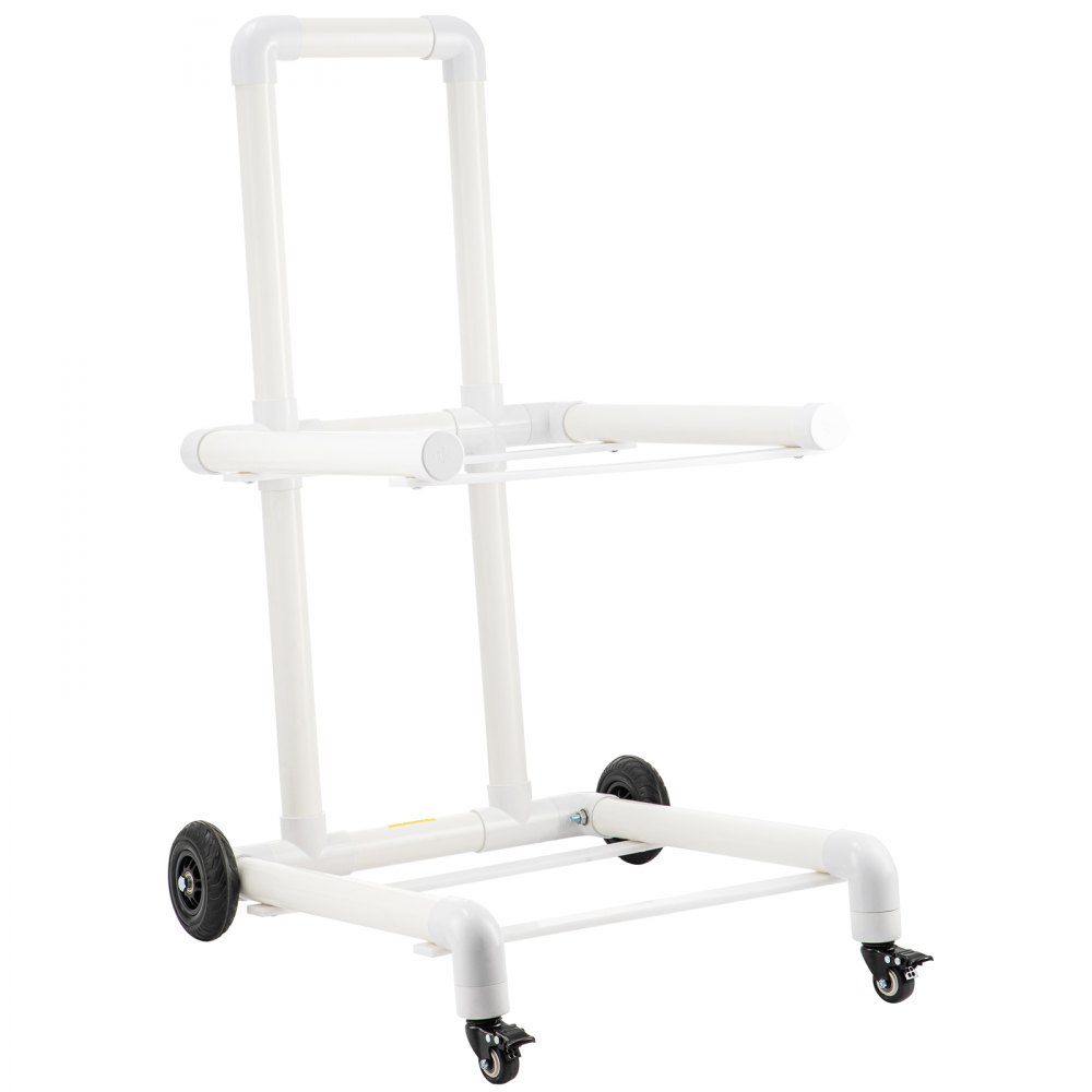 VEVOR Carrito de Reciclaje de PVC y Plástico Resistente con 4 Ruedas, Estructura de Fácil Montaje que no Requiere Herramientas, Soporte para Basura Resistente a la Intemperie para y Carrito, Blanco