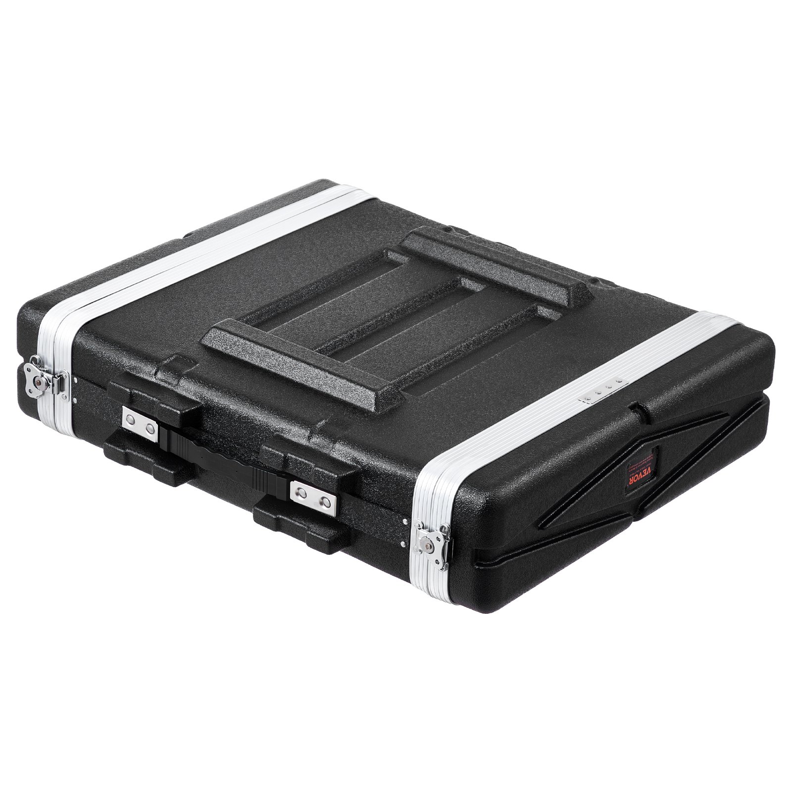 Caja de rack VEVOR 2U, profundidad estándar de 19 pulgadas, gabinete para servidor con asa de ABS, cierres de mariposa resistentes y paneles frontal y posterior desmontables, para amplificadores, mezcladores y receptores de micrófono.