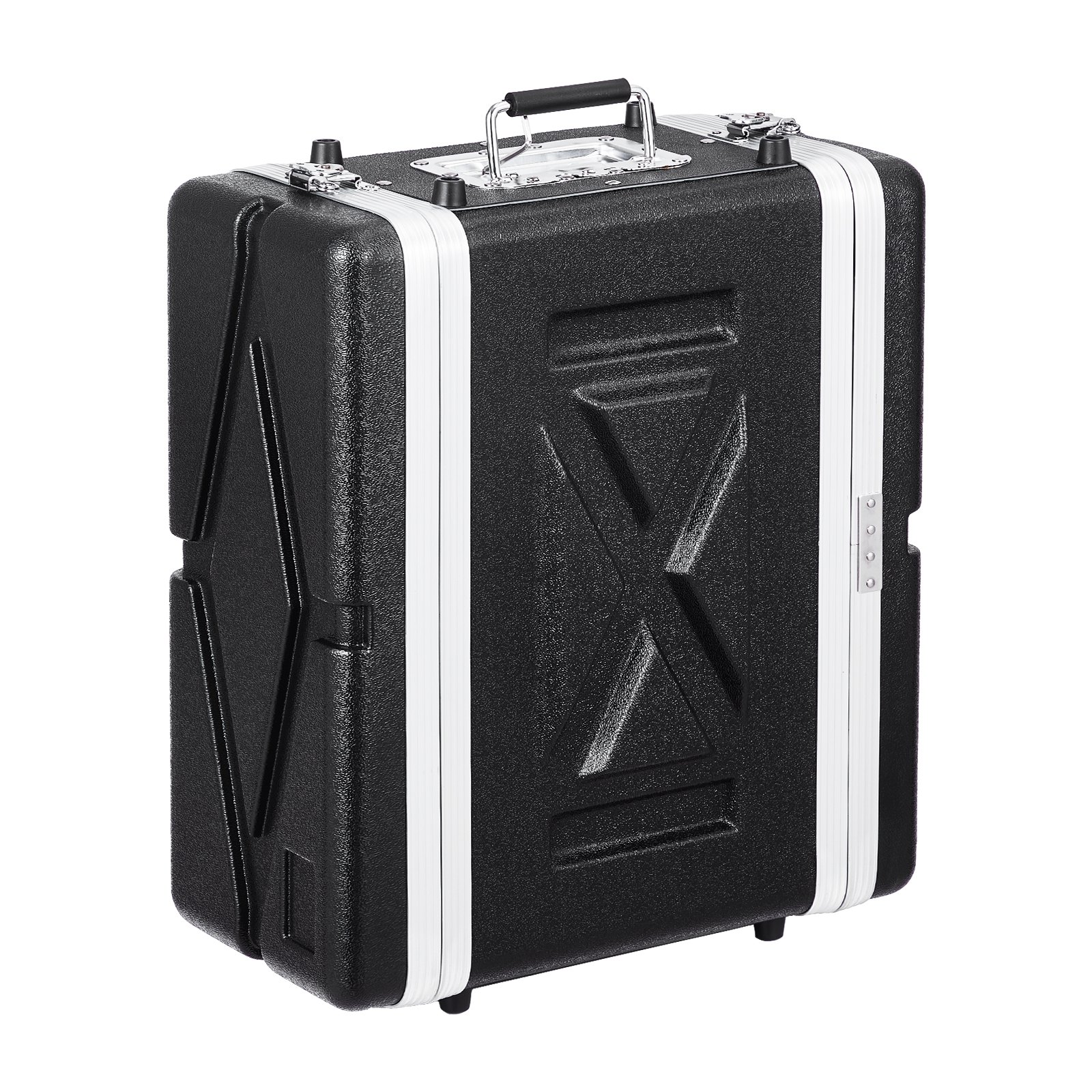 Caja de rack VEVOR 4U, profundidad estándar de 14 pulgadas, gabinete para servidor con asa de ABS, cierres de mariposa resistentes y paneles frontal y posterior desmontables, para amplificadores, mezcladores y receptores de micrófono.