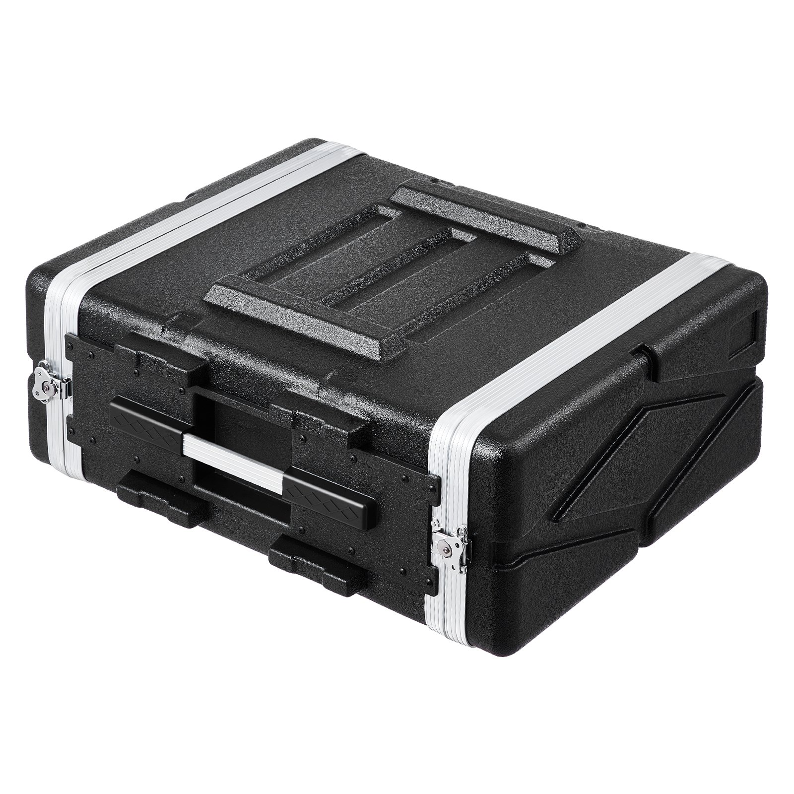 Caja de rack VEVOR 4U, profundidad estándar de 19 pulgadas, gabinete para servidor con asa de ABS, cierres de mariposa resistentes y paneles frontal y posterior desmontables, para amplificadores, mezcladores y receptores de micrófono.