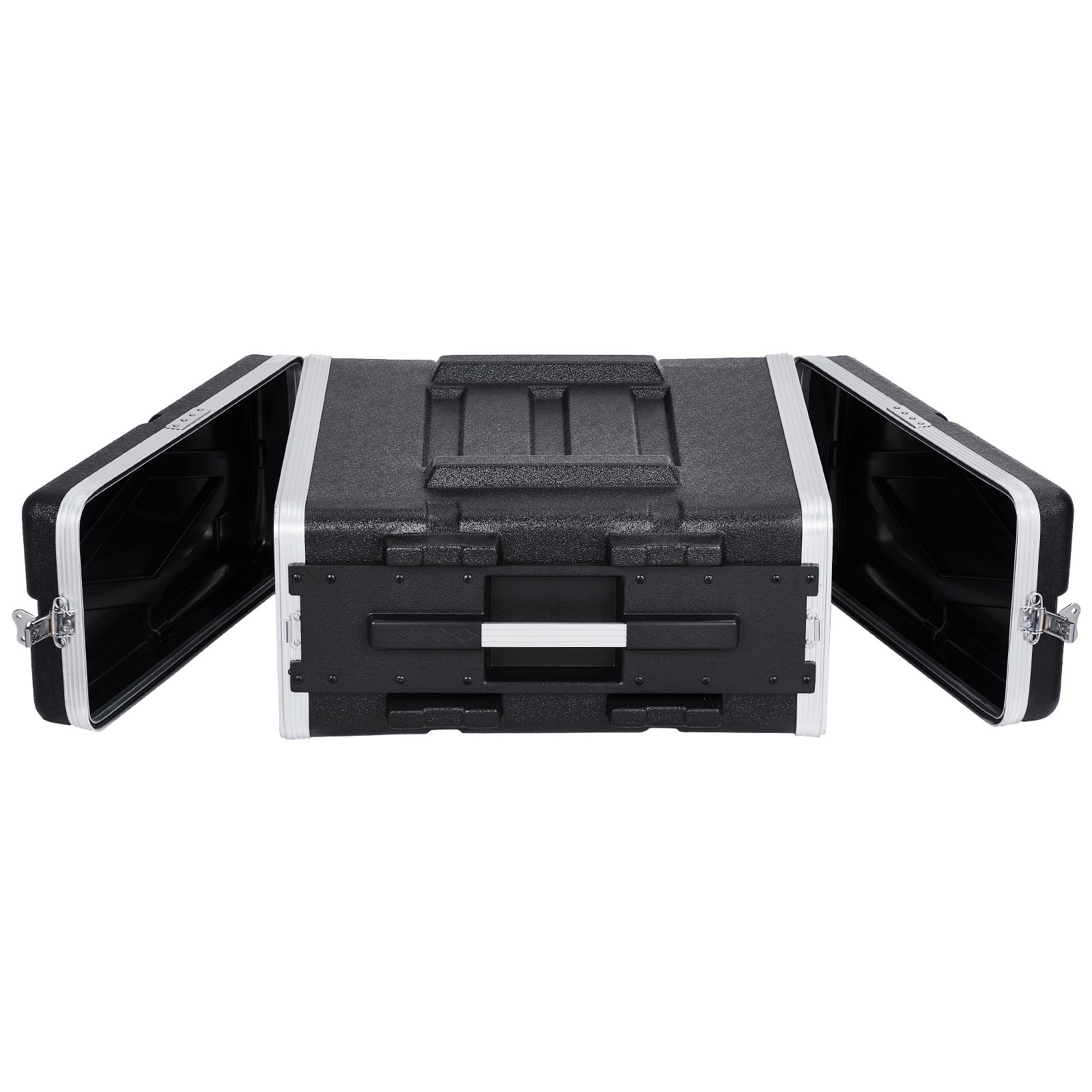 Caja de rack VEVOR 4U, profundidad estándar de 19 pulgadas, gabinete para servidor con asa de ABS, cierres de mariposa resistentes y paneles frontal y posterior desmontables, para amplificadores, mezcladores y receptores de micrófono.