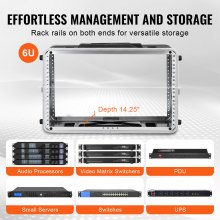 Gabinete para rack de servidor VEVOR 6U de 14 pulgadas de profundidad con manija de construcción ABS