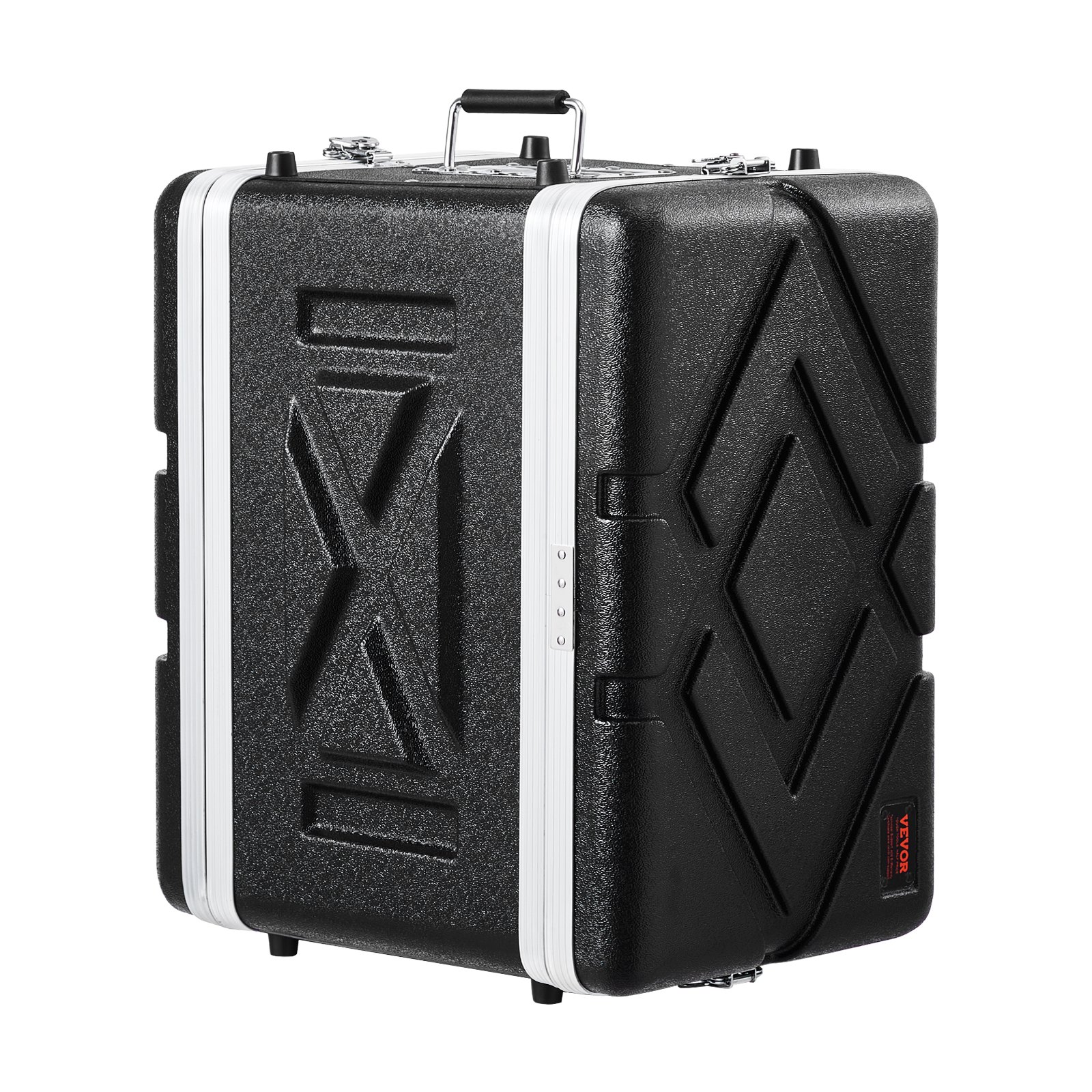 Caja de rack VEVOR 6U, profundidad estándar de 14 pulgadas, gabinete para servidor con asa de ABS, cierres de mariposa resistentes y paneles frontal y posterior desmontables, para amplificadores, mezcladores y receptores de micrófono.