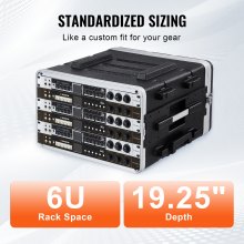 Gabinete para servidor VEVOR 6U con estructura en rack de 19 pulgadas de profundidad y asa de construcción ABS