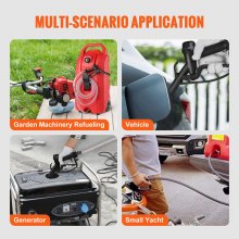 VEVOR Carrito de combustible de 16 galones, 7,8 L/min, contenedor portátil de tanque de almacenamiento de gas con boquilla ruedas de goma, tanque de almacenamiento de transferencia de combustible para gasolina, máquina diésel, aceite, cortacésped, tractor, barco, motocicleta
