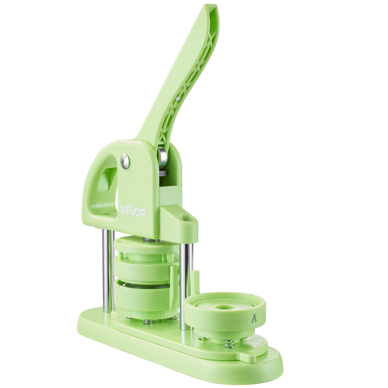 VEVOR Button Maker Machine, 2.28 in, Plastic Pin Maker with 100pcs Button Parts, Circle Cutter and Hex Wrenches, Reinforced Ergonomic Handle, for DIY Badges, Personalized Pins and Key Chains, Green