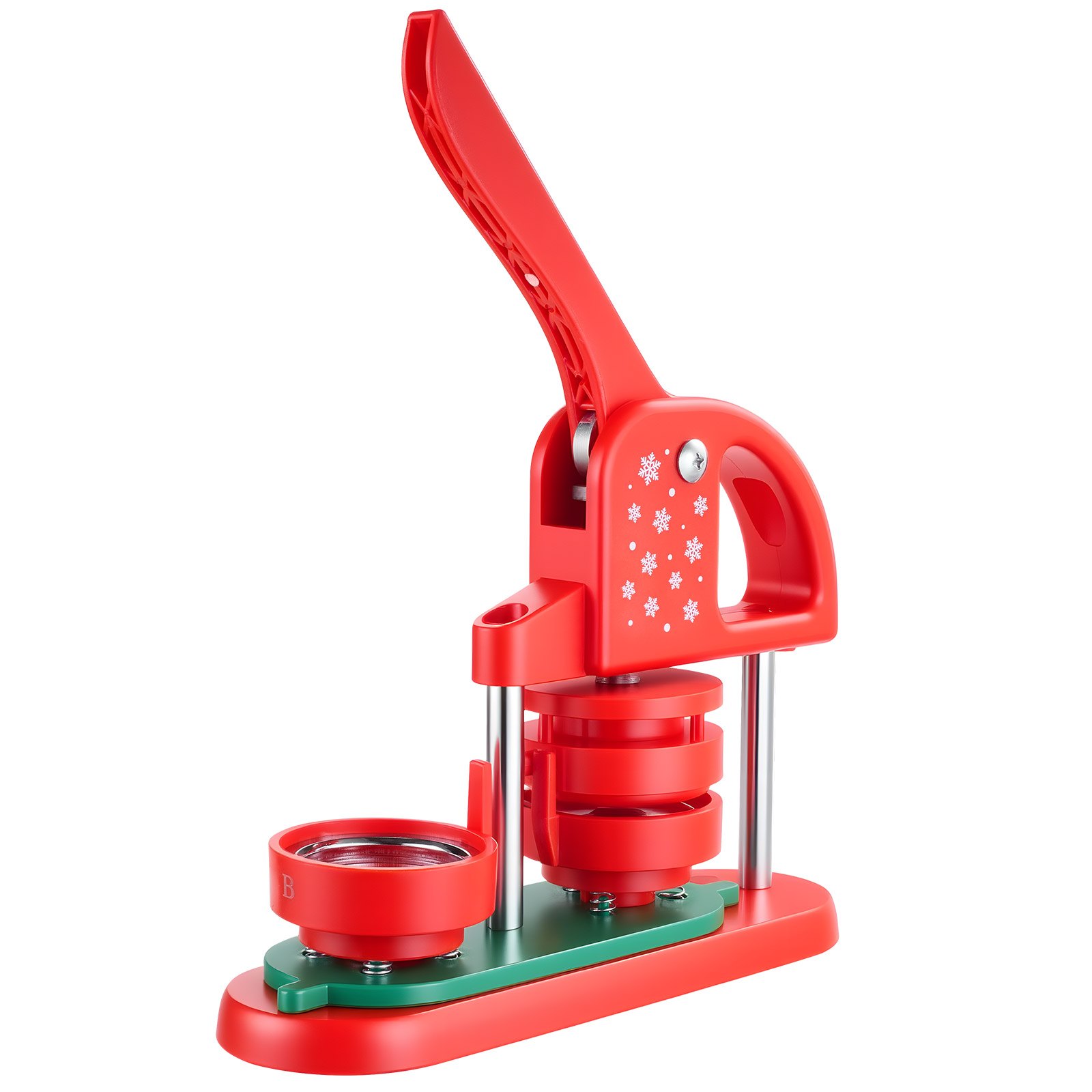 VEVOR Button Maker Machine, 2.28 in, Plastic Pin Maker with 100pcs Button Parts, Circle Cutter and Hex Wrenches, Reinforced Ergonomic Handle, for DIY Badges, Personalized Pins and Key Chains, Red