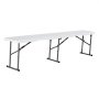 Banco plegable de plástico VEVOR, portátil de 1,8 m para interior/exterior, picnic, fiesta, patio, camping, comedor, asiento plegable de HDPE liso para jardín, fútbol, actividades multiusos, 1 paquete, blanco