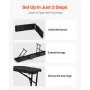Banco plegable de plástico VEVOR, portátil de 1,8 m para interior/exterior, picnic, fiesta, patio, camping, comedor, asiento plegable de HDPE liso para jardín, fútbol, actividades multiusos, 1 paquete, negro