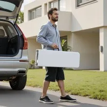 VEVOR Banco plegable de plástico de 6 pies, banco portátil para exteriores para picnic, camping, paquete de 2