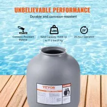 Filtro de arena VEVOR, 16 pulgadas, tasa de flujo de hasta 35 GPM, sistema de filtro de arena para piscina enterrada con válvula multipuerto de 7 vías, filtro, retrolavado, enjuague, recirculación, residuos, invierno, funciones cerradas