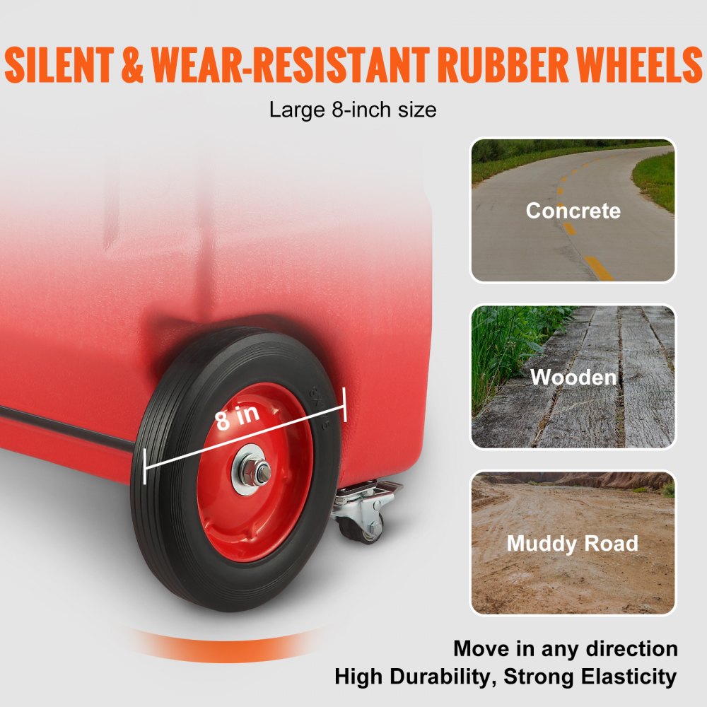 VEVOR Tanque de Combustible Tanque de Almacenamiento de Combustible Portátil de 32 Galones con Ruedas Bomba de Transferencia 12 V CC 140 W solo para Diésel con Manguera de 4 m para Camiones, Barcos