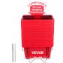 Cesta de compra VEVOR roja apilable con soporte de metal y cartel para mayor comodidad a la hora de comprar.
