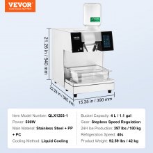 Máquina comercial de hielo en forma de copo de nieve de 397 libras/24 horas de acero inoxidable para helados