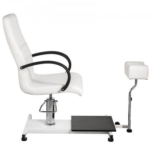 Unidad de Pedicura deSpa Ajustable con Elevación Hidráulica y Baño de Pies con Masaje de Burbujas Fácil de Limpiar (Blanco)