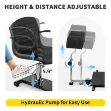 Unidad de Pedicura de Spa Ajustable con Elevación Hidráulica y Baño de Pies con Masaje de Burbujas Fácil de Limpiar (Negro)