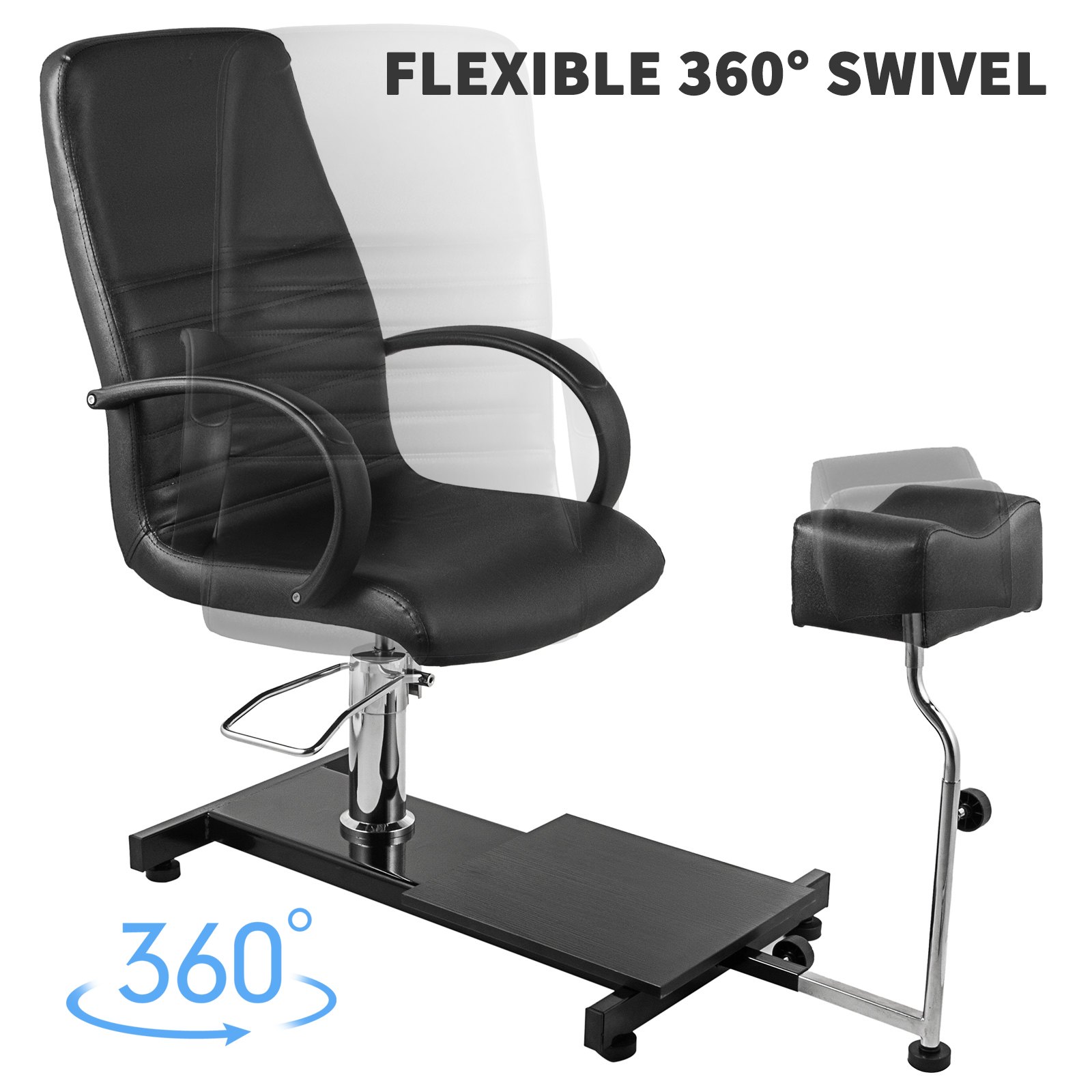 VEVOR Unidad de Pedicura Tipo Spa Ajustable con Elevación Hidráulica y Baño de Pies con Masaje de Burbujas de Fácil Limpieza, Ajuste de Altura del Asiento de 15 cm, Capacidad de Carga de 150 kg, Negro