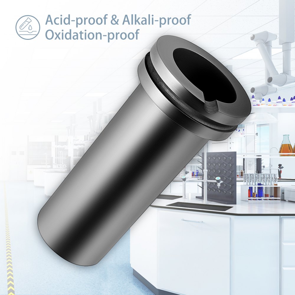 VEVOR Crisol de grafito de alta pureza, horno de grafito de 2 kg, crisol de grafito de doble anillo para fundición de metal, oro, plata, cobre, aluminio, horno de fundición de metal y grafito