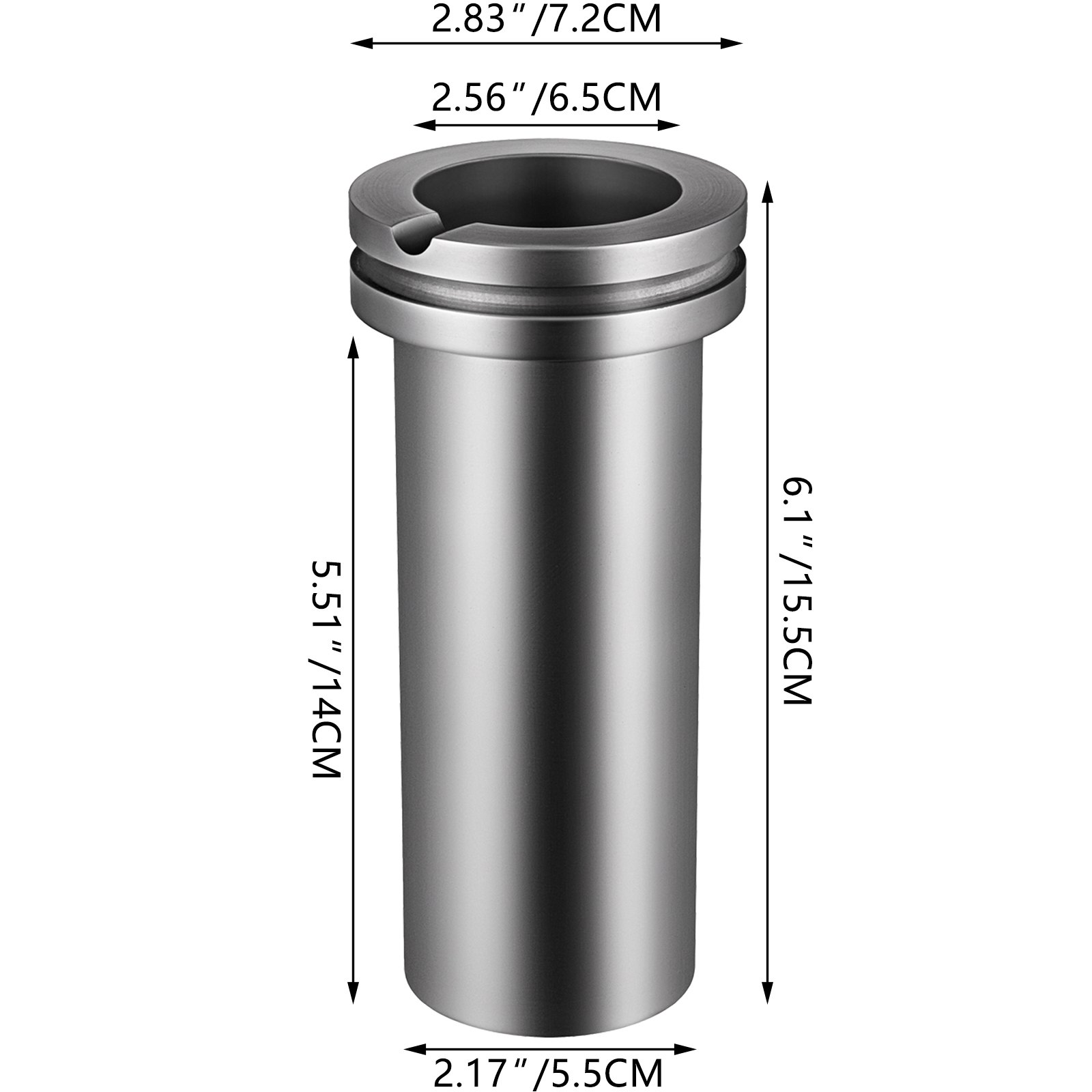 VEVOR Crisol de grafito de alta pureza, horno de grafito de 2 kg, crisol de grafito de doble anillo para fundición de metal, oro, plata, cobre, aluminio, horno de fundición de metal y grafito