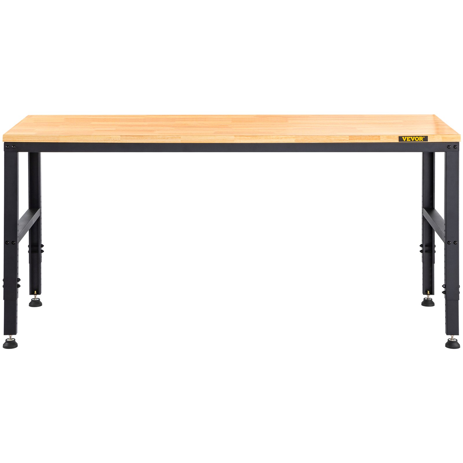 VEVOR Banco de trabajo de altura ajustable, mesa de garaje de 48\" LX 24\" WX 38.1\" H con alturas de 28.3\" - 38.1\" y capacidad de carga de 2000 LBS, con tomas de corriente, tapa de madera dura, mar