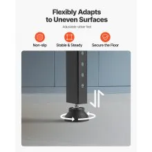 VEVOR Banco de trabajo Altura ajustable, 48" LX 20" WX 38.1" H Mesa de garaje con 28.3" - 38.1" Alturas y capacidad de carga de 2000 LBS, con tomas de corriente y parte superior de madera dura y marco de metal y almohadillas para los pies, para oficina en casa