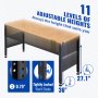 VEVOR Banco de trabajo de altura ajustable, mesa de garaje de 61 x 20 pulgadas con alturas de 27,1 a 36 pulgadas y capacidad de carga de 2000 libras, con tomas de corriente, tapa de madera dura, marco