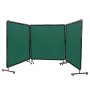 Pantalla de soldadura VEVOR con marco, 1,83 m x 1,83 m, 3 paneles, protección de soldadura de vinilo ignífugo con 12 ruedas giratorias (6 con bloqueo), móvil y profesional para taller, color verde