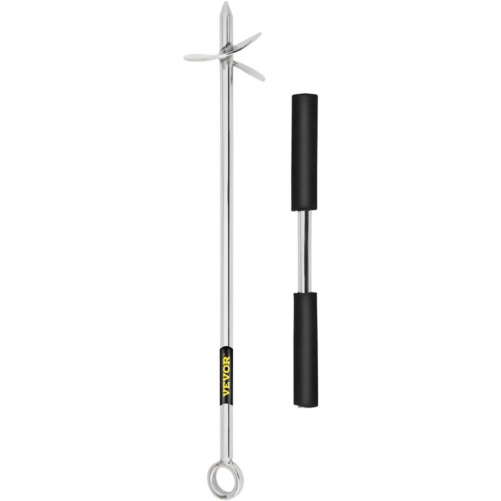 Ancla de arena VEVOR con barrena metálica y mango ergonómico para sombrillas de playa.