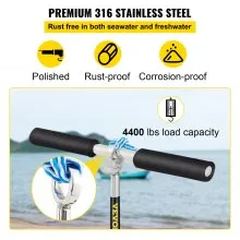 VEVOR Ancla de arena, barrena de 36 pulgadas de longitud para la playa y banco de arena, anclaje de tornillo de acero inoxidable 316 con mango extraíble, línea elástica y bolsa de transporte, para jet